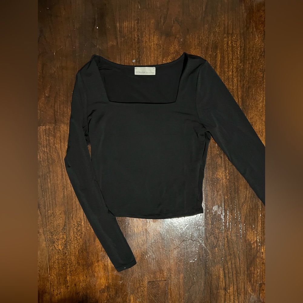 Zenana Black Long Sleeve Top